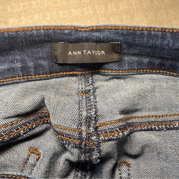 Ann Taylor Modern Fit Crop Denim Blue Jeans Size 10 Raw Hem - Picture 7 of 7